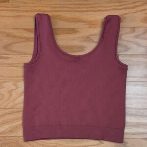 Athleta Ribbed Scoop Tank Top - Dusty Rose EUC